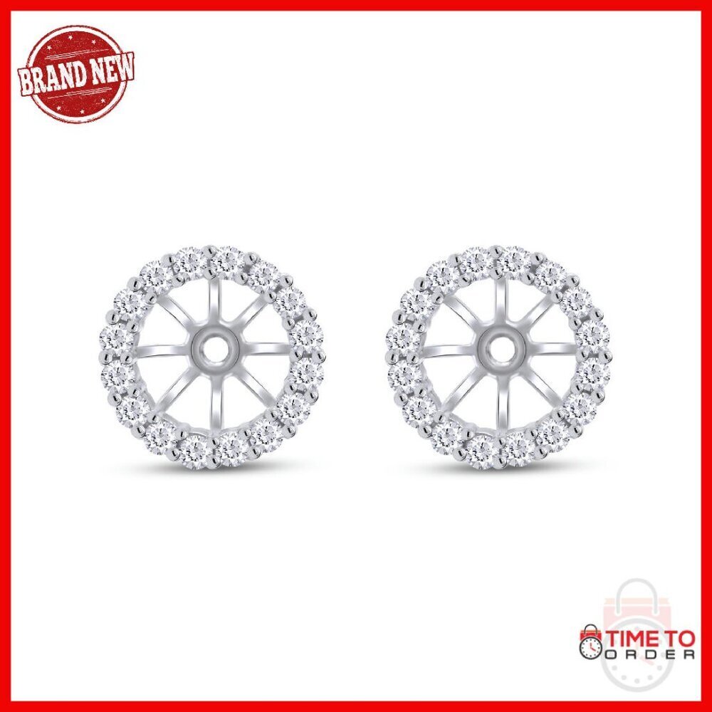 14k Gold Moissanite Earring Jackets for 7mm Round Studs